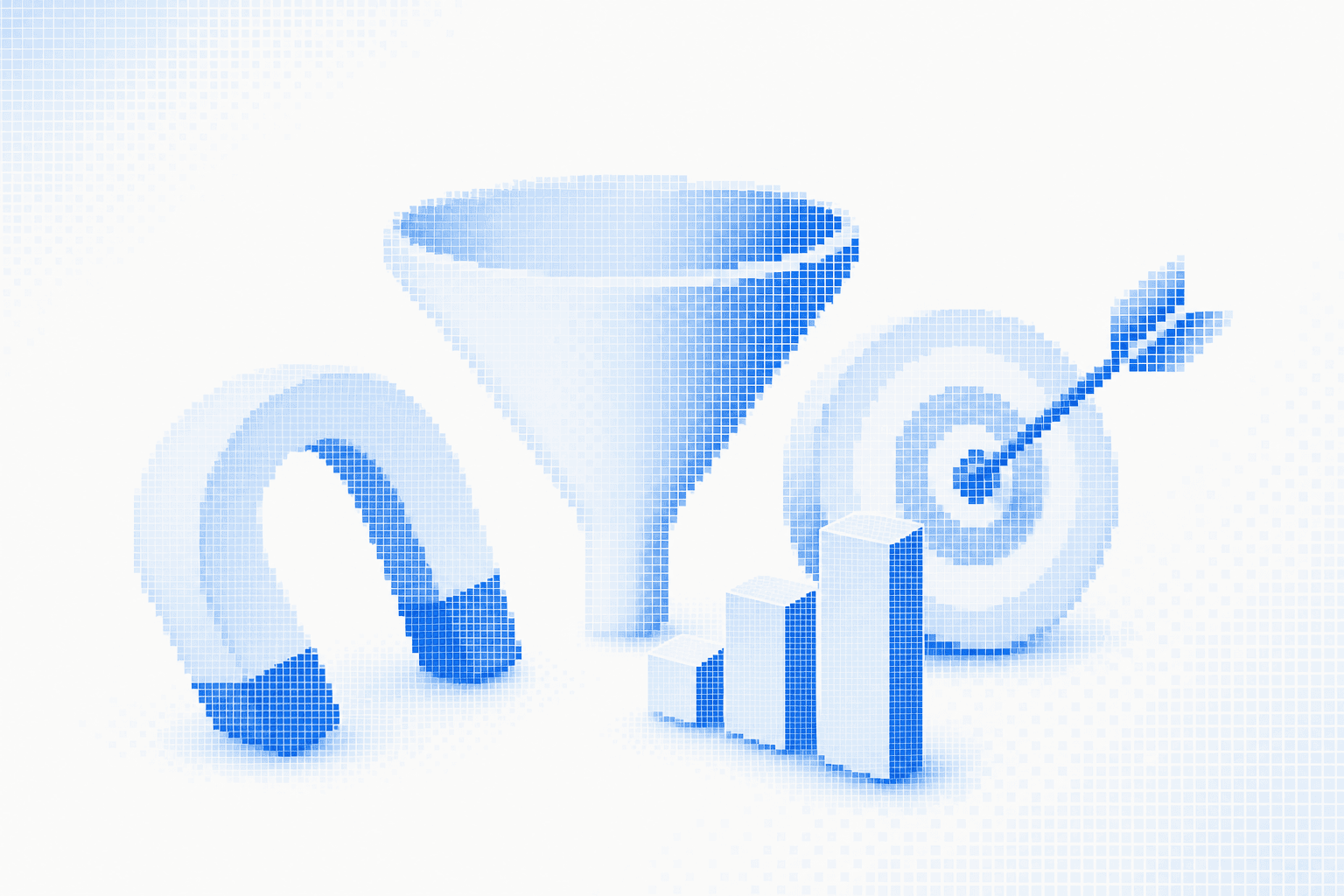 Contact cards moving through a lead generation pipeline into a sales opportunity folder
