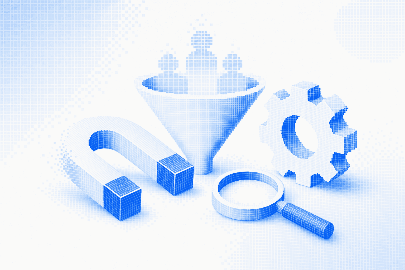 Machine sorting messy contact cards into a stack of qualified leads
