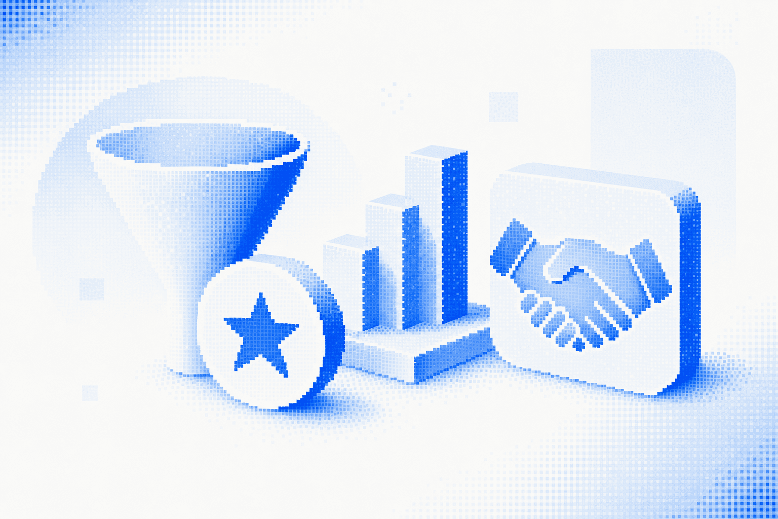 Free users converging toward a sales handoff checkpoint